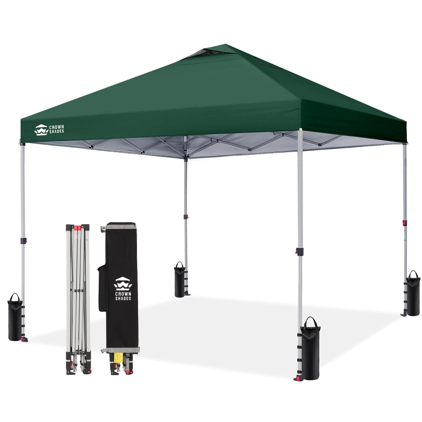 12x12 Pop Up Canopy Tent   Easy Setup, Forest Green, Outdoor Sun Shade for Event1
