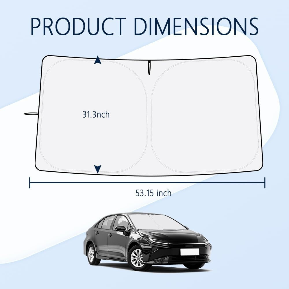 Foldable Car Windshield Sun Shade for Toyota Corolla 2020-2026, Heat Blocking Ox2