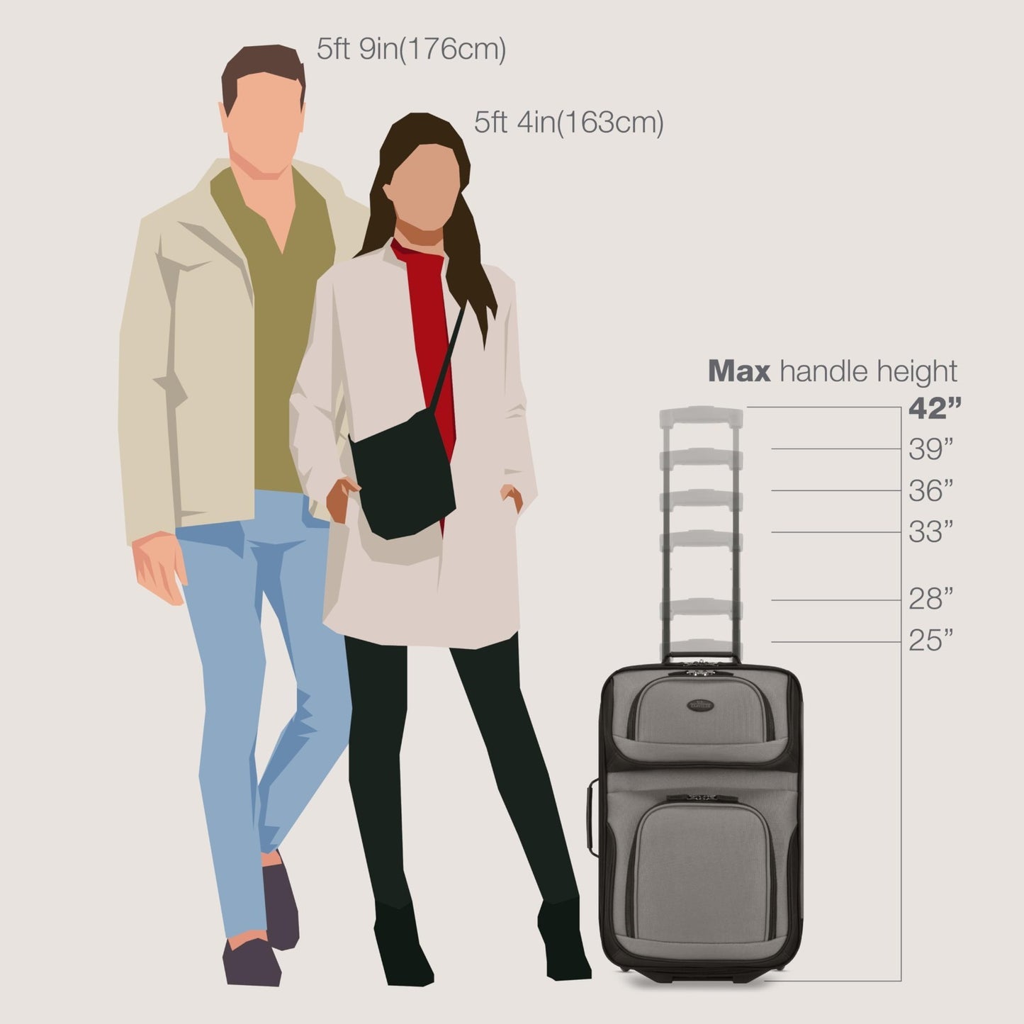 Lightweight Softside Rolling Carry-on Suitcase Set, 2-Wheel Travel Luggage, Grey6