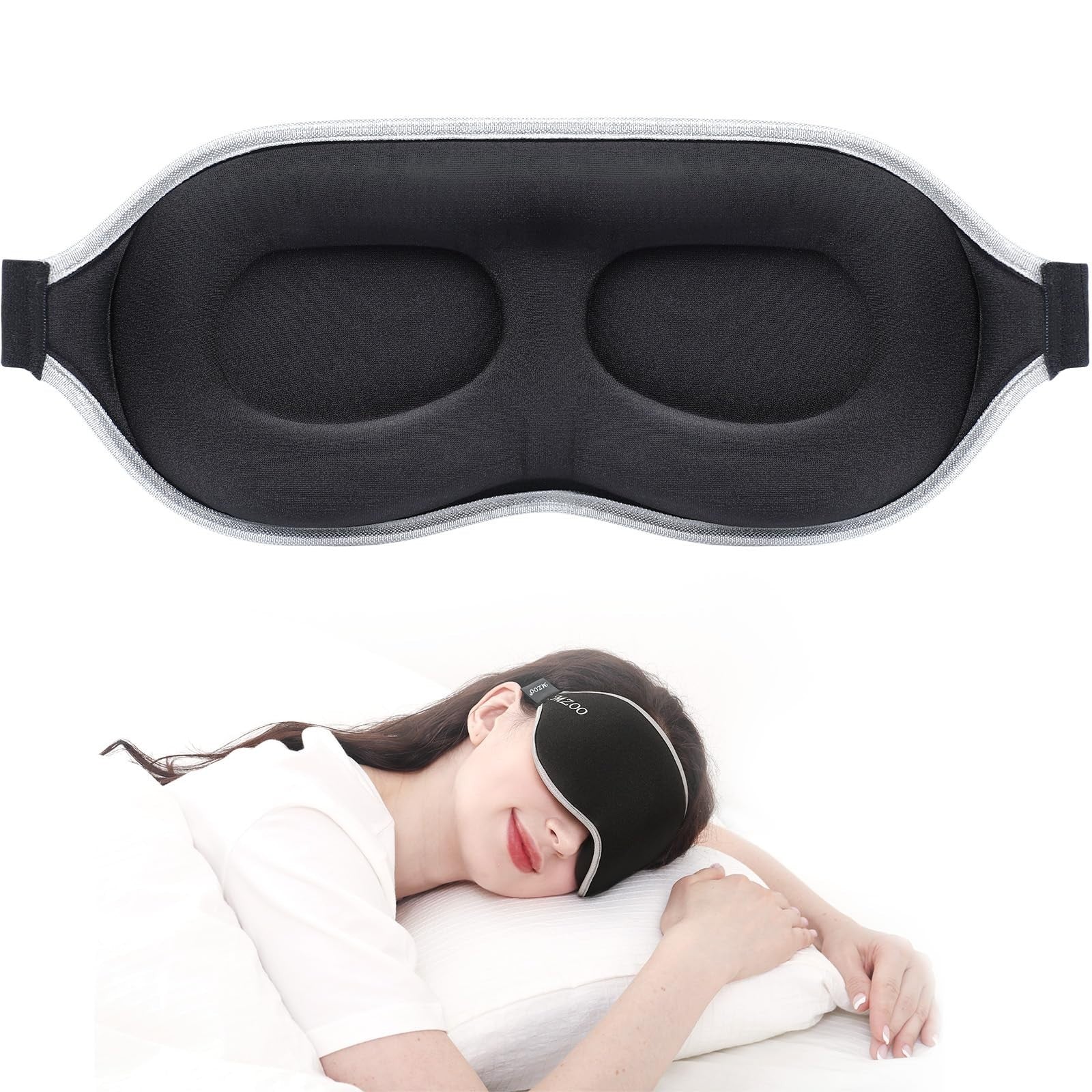3D Luxury Sleep Mask for Light Blocking | Soft Eye Cover for Travel & Naps1