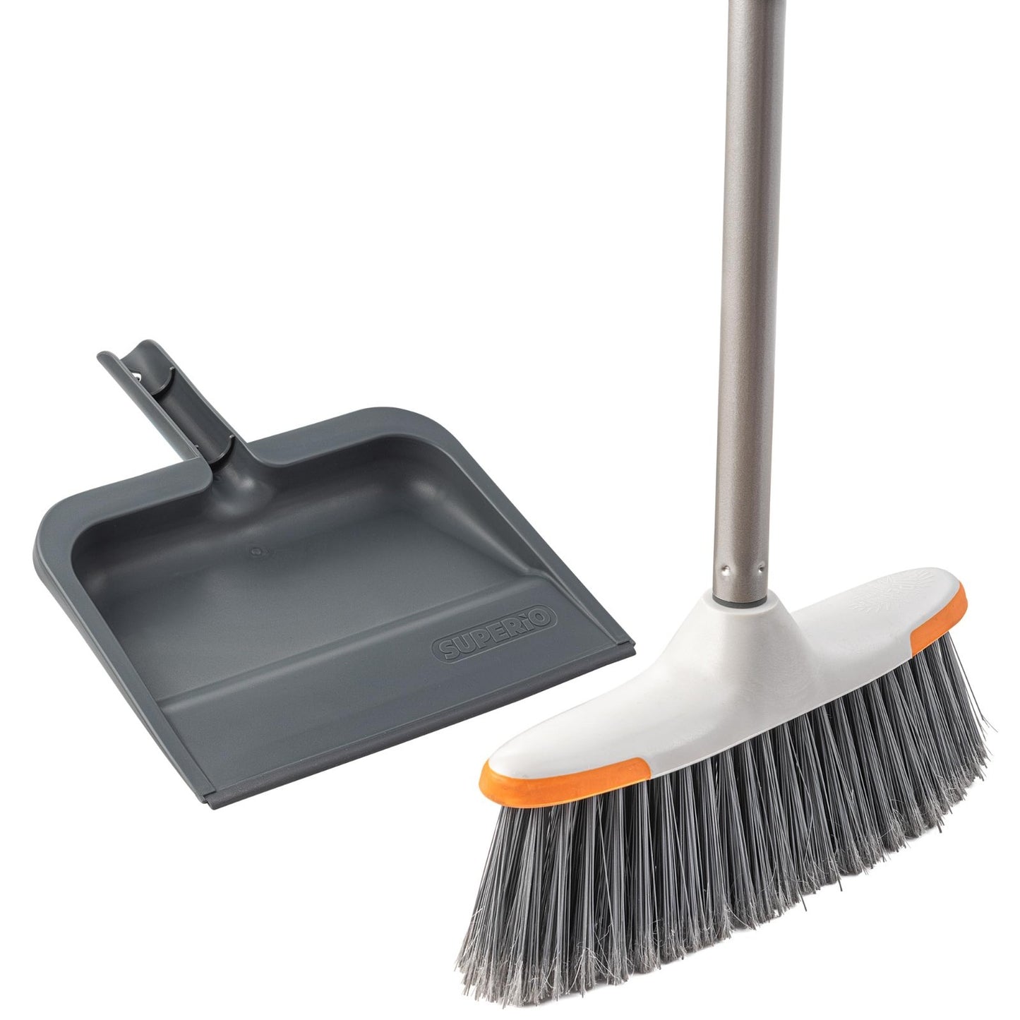 Clip-On Dustpan with Rubber Lip - 10" Wide Durable Plastic, Comfort Grip Handle,4