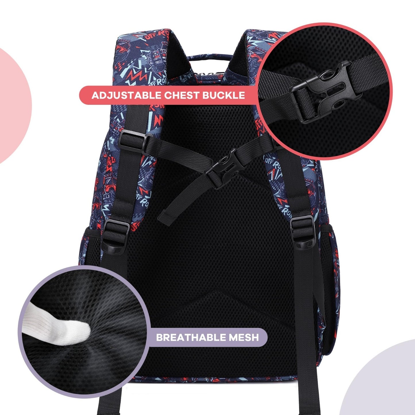 Cute Mini Toddler Backpack for Boys   Preschool Bookbag, Cars Design, Navy Blue3