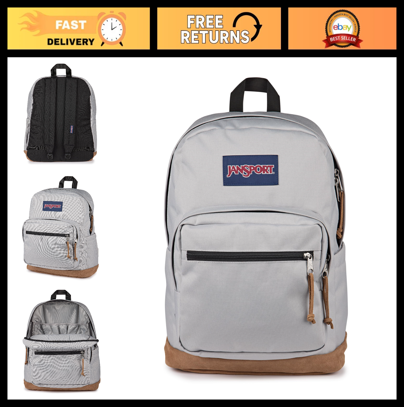 Durable Daypack Backpack with Padded 15" Laptop Sleeve & Water Bottle Pocket   G0