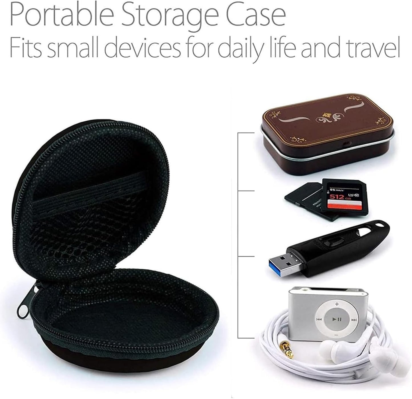 Hard Protective Earphone Case for Headphones & Earbuds   Carrying Bag Accessory3