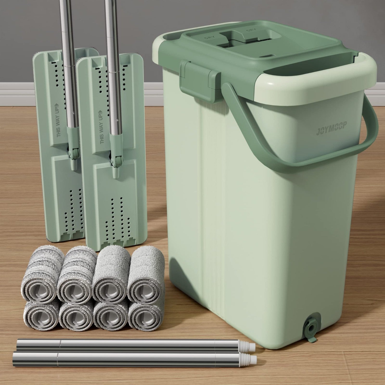 Flat Mop System with Bucket Set - Microfiber Mop for Home & Commercial Cleaning,1