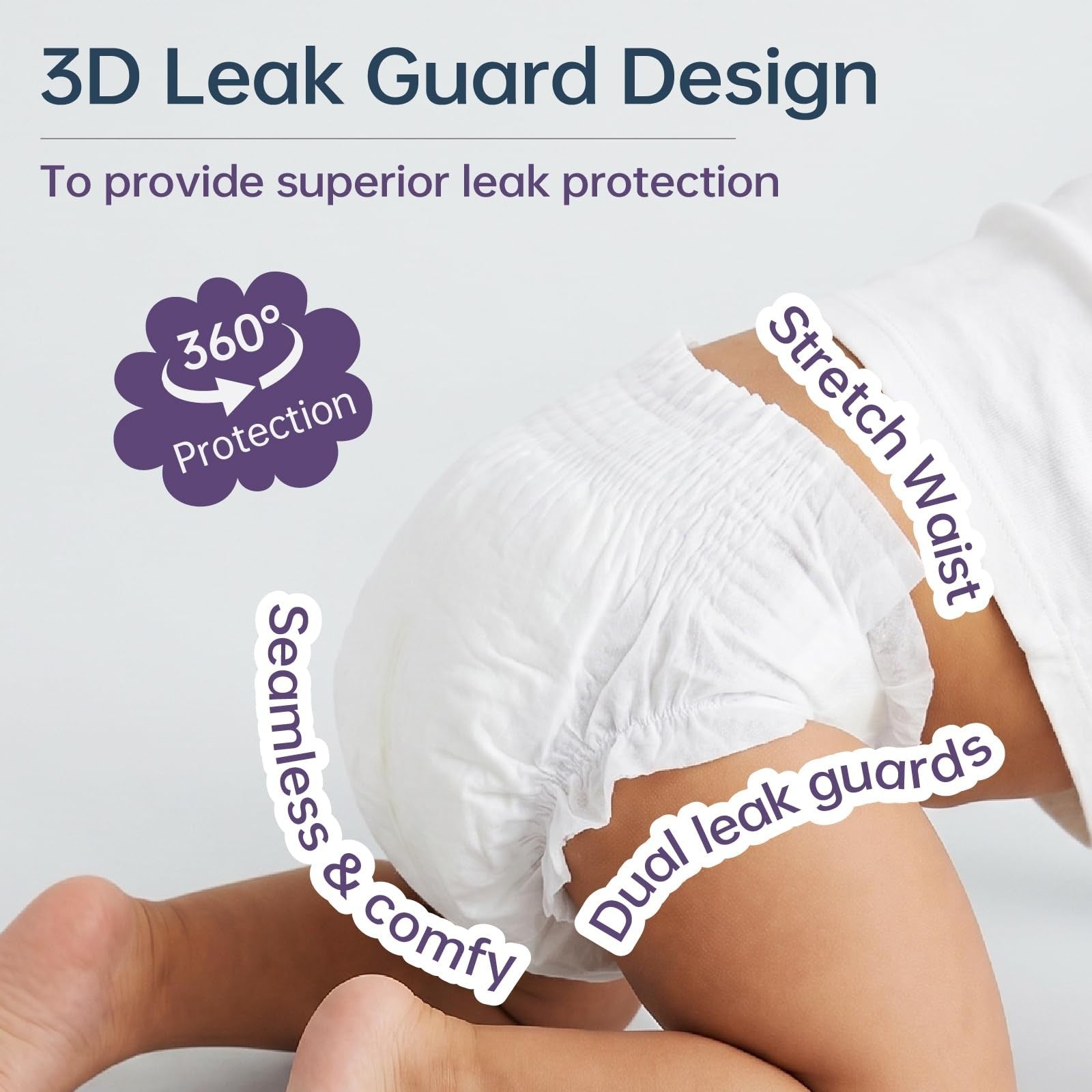 Disposable Baby Diapers Size 4 (22-33 lbs) - 138 Count, Ultra-Soft, Leak Guards,3