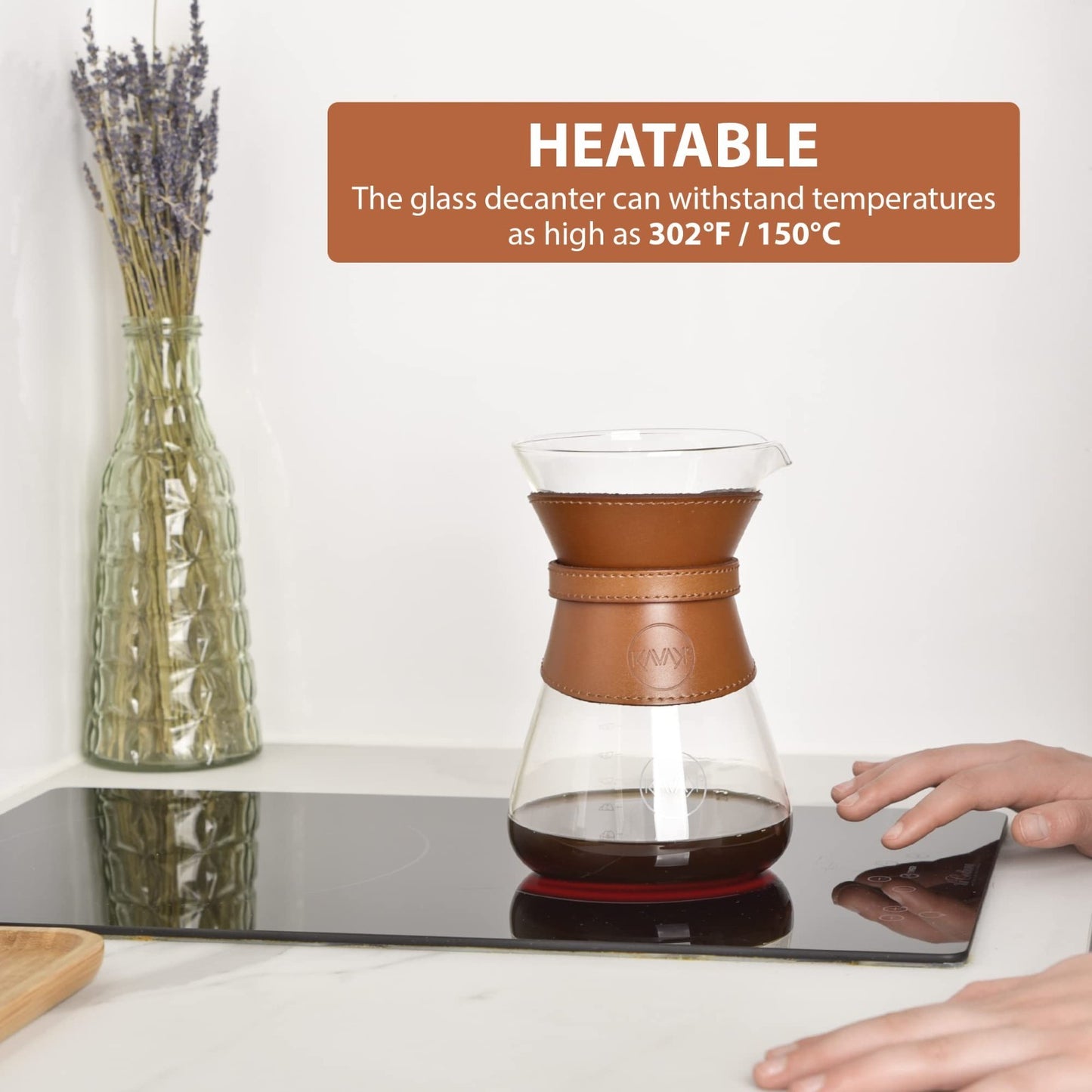 Pour Over Coffee Maker Set - Double-Layer Stainless Steel Filter, Borosilicate G4