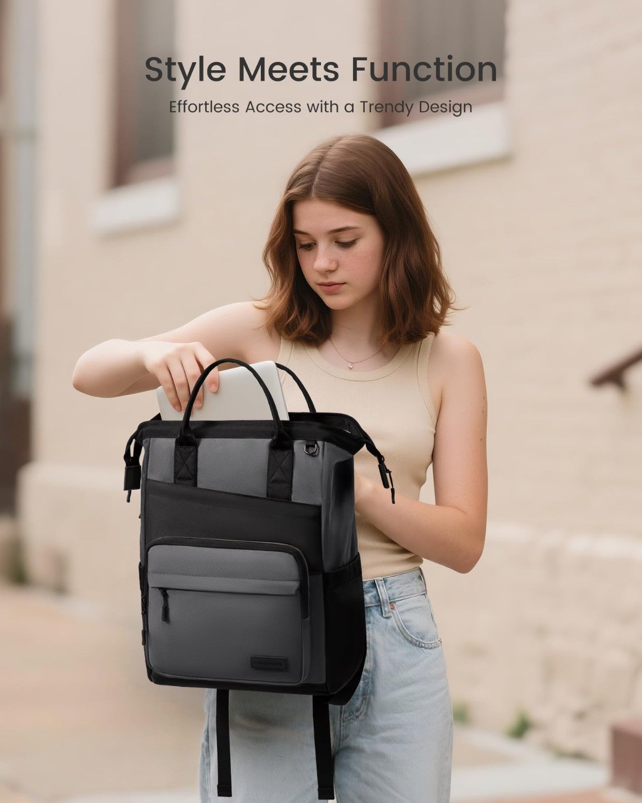 Stylish 15.6" Laptop Backpack for Women   Water Resistant Travel Bag, Large Capa2