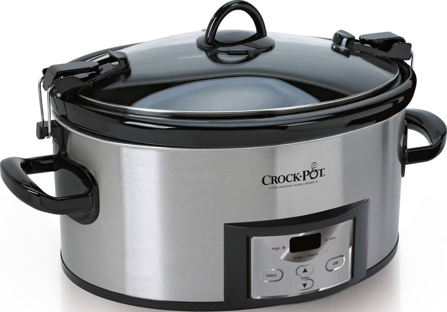 6 Quart Programmable Slow Cooker with Digital Timer & Carry Handle - Stainless S1