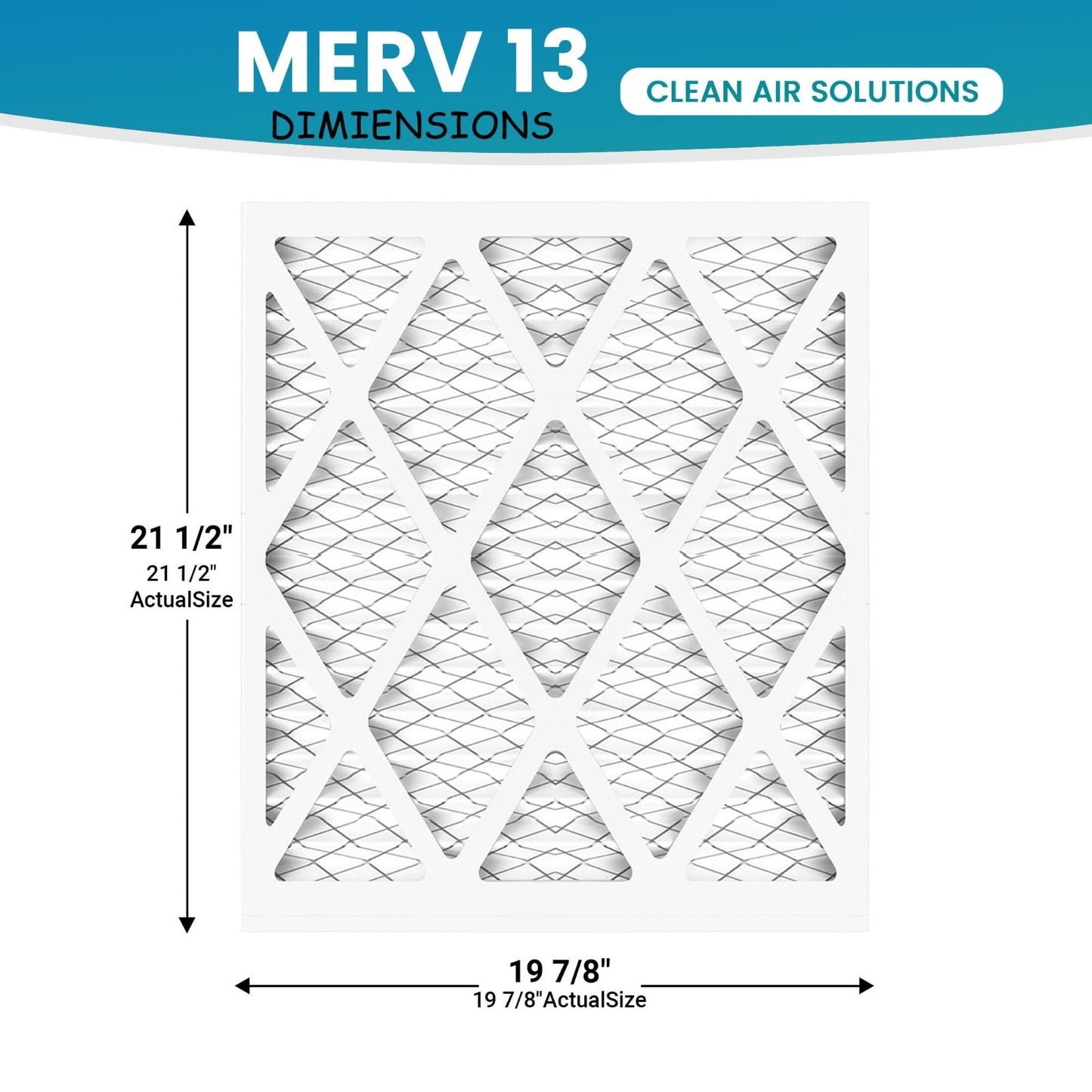 6-Pack MERV 13 Pleated Air Filters 19 7/8"x21 1/2"x3/4" - MPR 1900, FPR 102