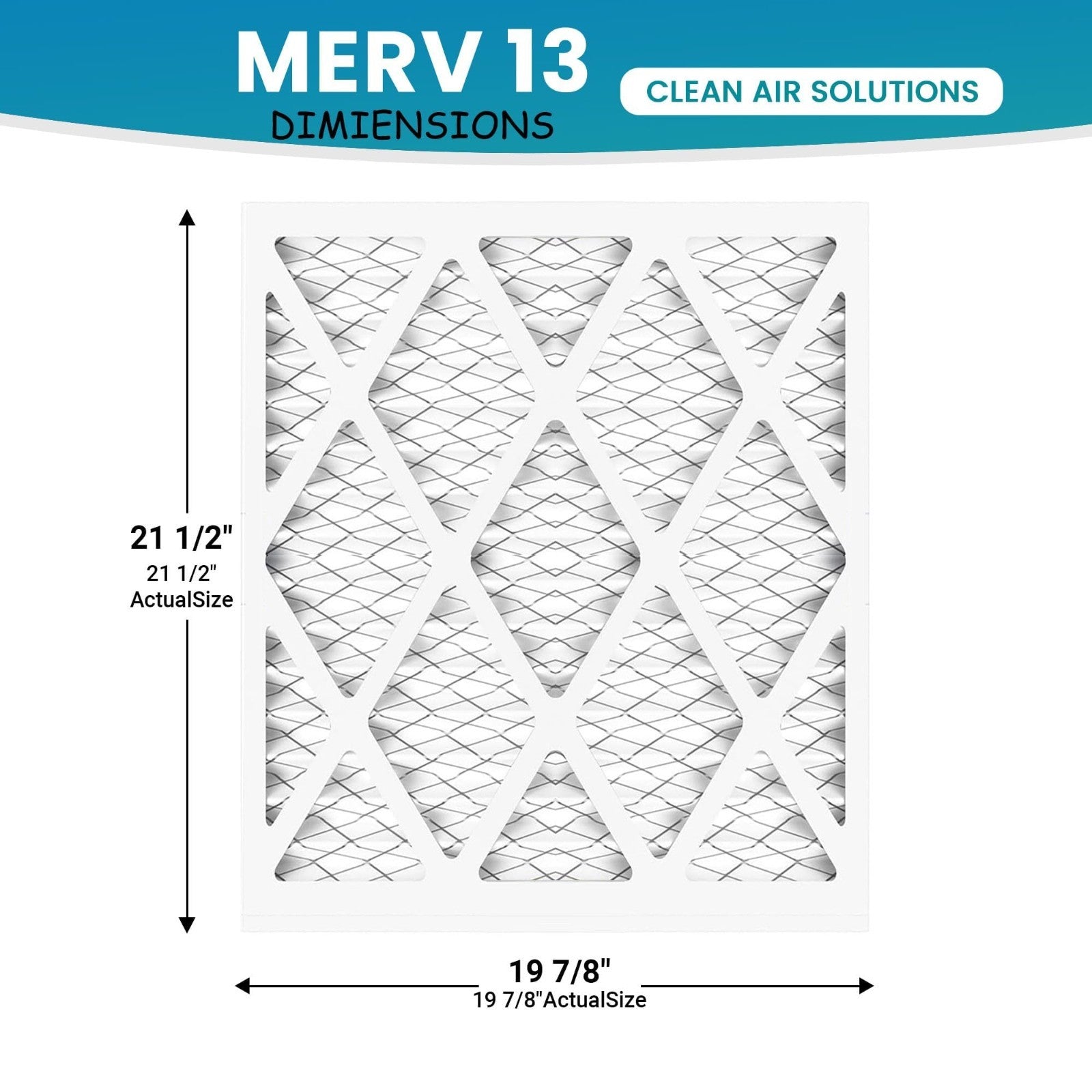 6-Pack MERV 13 Pleated Air Filters 19 7/8"x21 1/2"x3/4" - MPR 1900, FPR 102