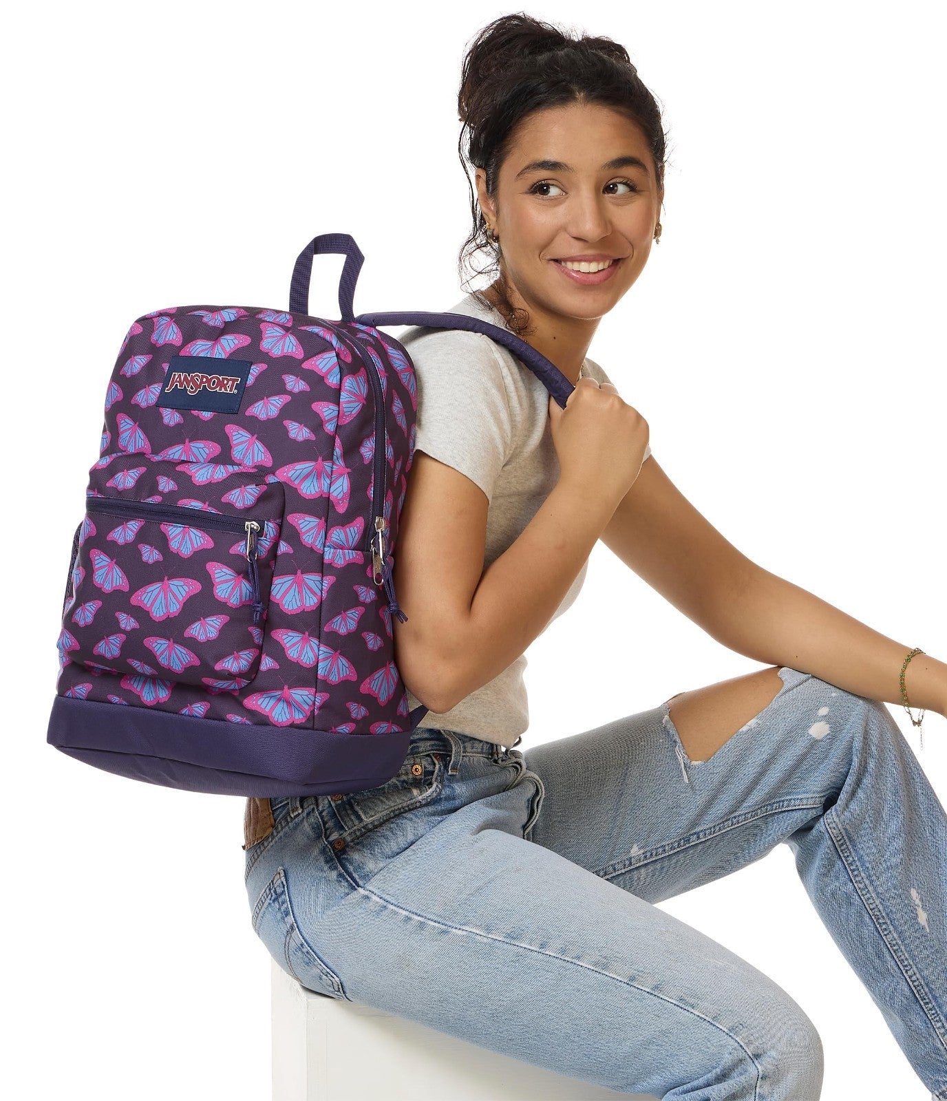 26L Cross Town Plus Backpack, Flutter By Purple, Stylish & Durable School Bag6