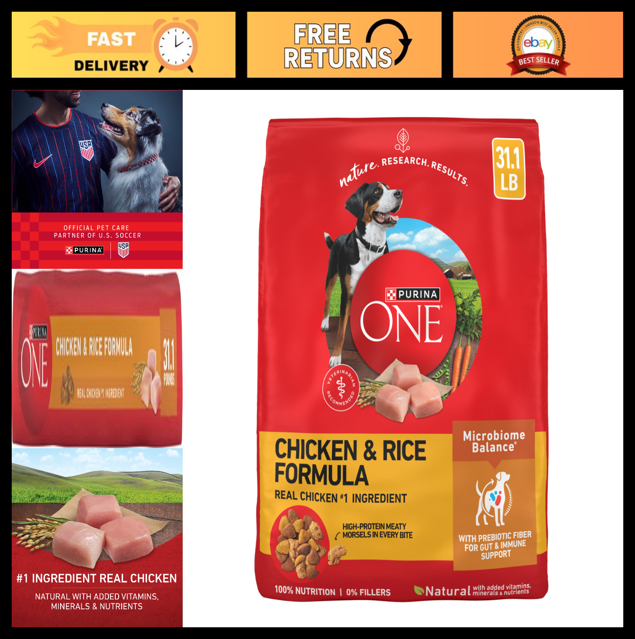 Premium Chicken & Rice Dry Dog Food, 31.1 lb   Healthy Nutrition for All Breeds0