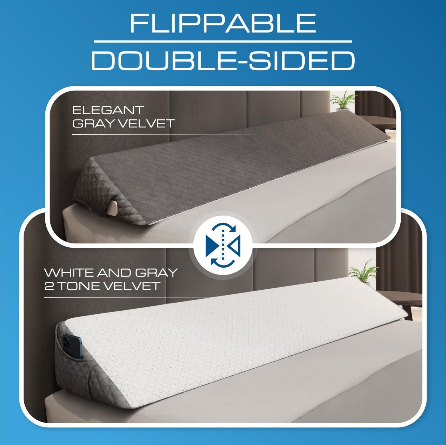 Bed Wedge Pillow for Headboard | Stylish Gap Filler Between Mattress & Headboard1
