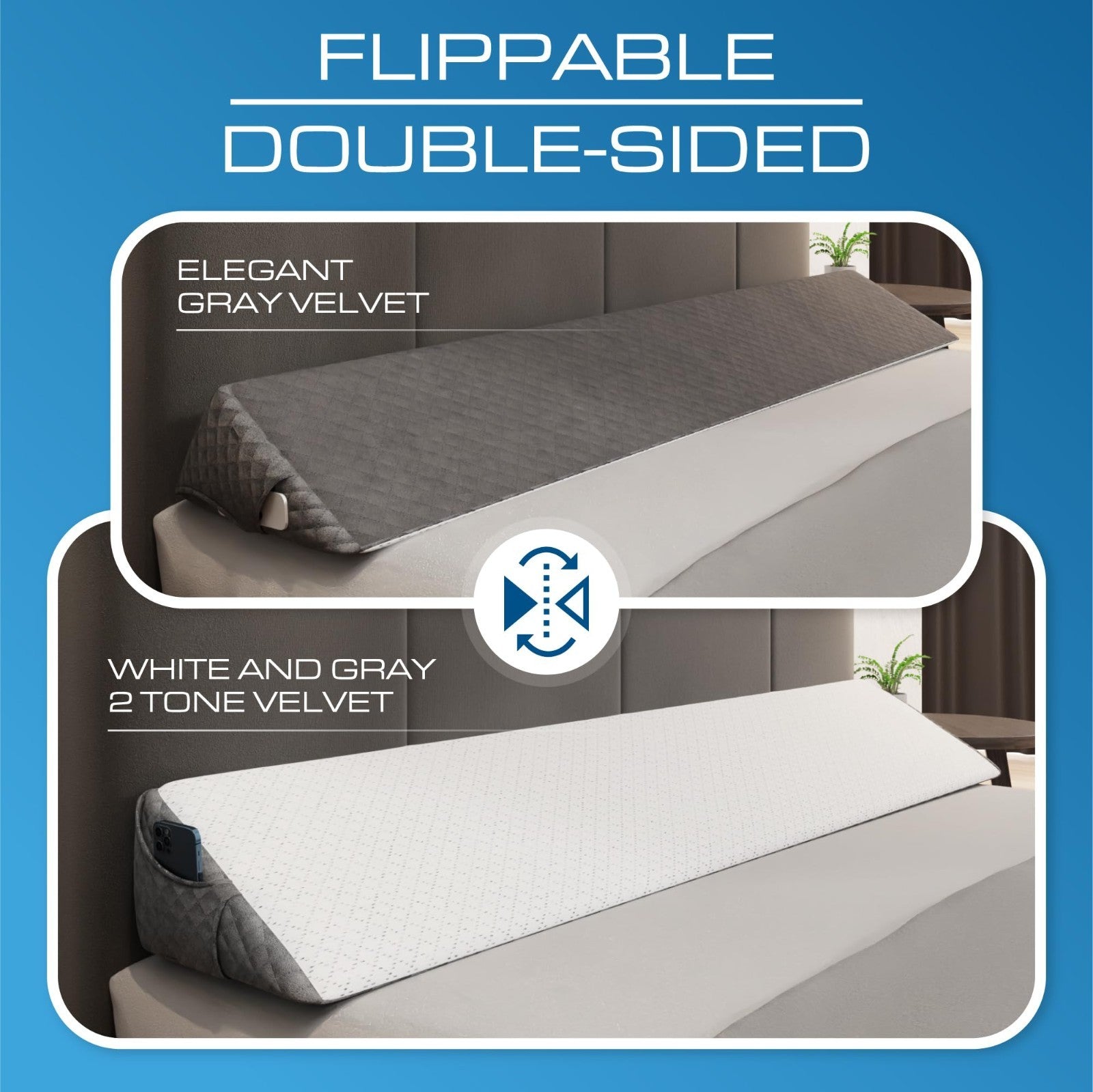 Bed Wedge Pillow for Headboard | Stylish Gap Filler Between Mattress & Headboard1