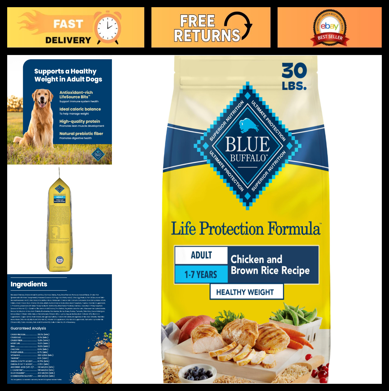 Healthy Weight Chicken Dog Food, 30 lb   Blue Buffalo Life Protection Formula0