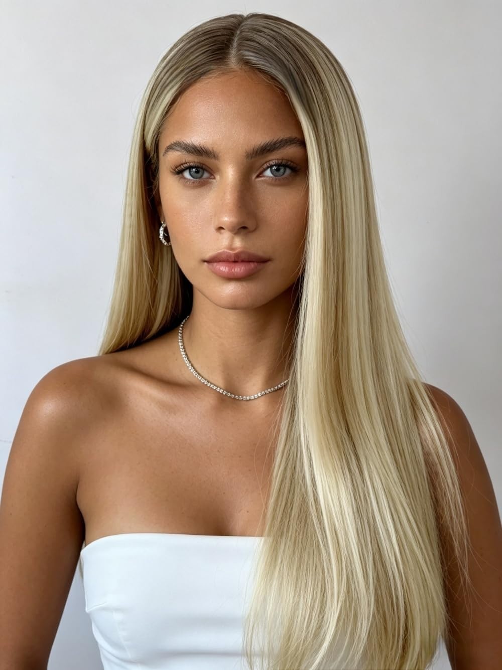 Ombre Balayage Blonde Bob Wig, Lace Front, Heat Resistant, Silky Straight, Daily1