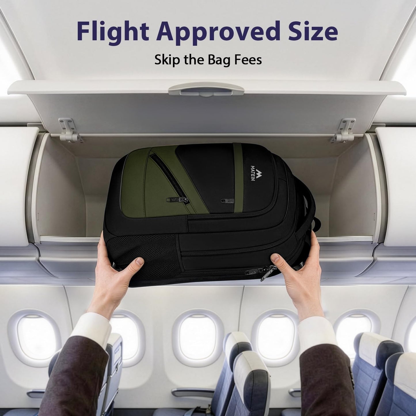 Airline Approved Laptop Backpack, Travel Work Bag with Multiple Pockets & USB Po5