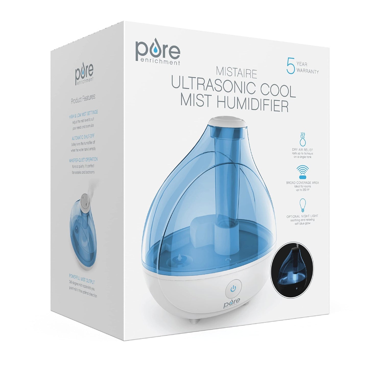 Ultrasonic Cool Mist Humidifier - Quiet, Long-Lasting 25H for Bedroom, Nursery &7