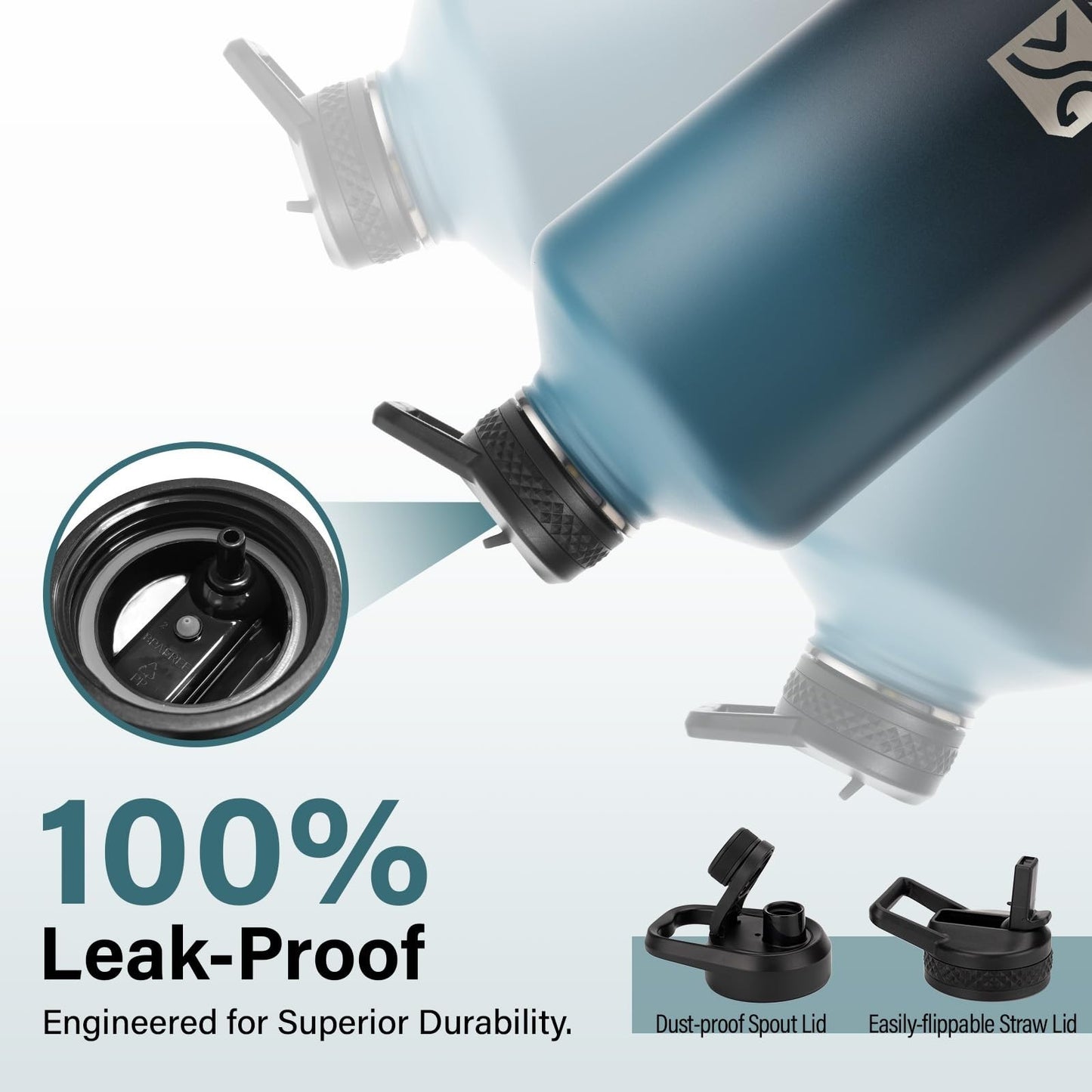 1 Gallon Insulated Water Bottle - Thick Stainless Steel, Portable Sports Jug, BP6