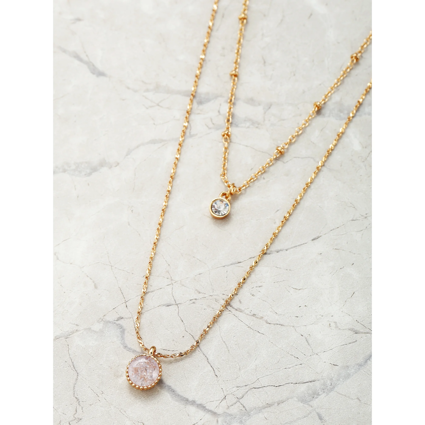 Time and Tru Women’s Layered Necklace with Cubic Zirconia Pendant1