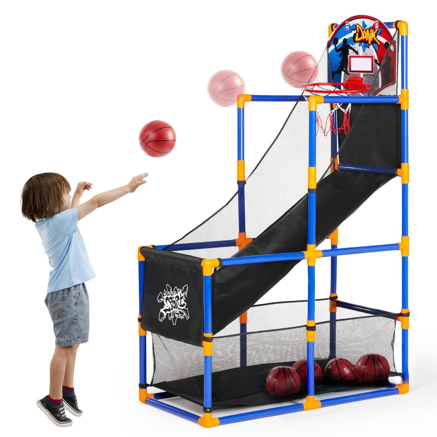 Arcade Basketball Game Set for Kids 3+   Indoor/Outdoor Sport Play, 4 Balls, Eas0