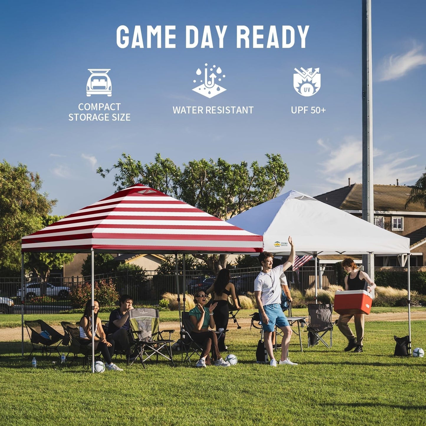 10x10 Pop Up Canopy Tent   Easy Setup, Outdoor Sun Shade for Events, Parties, Ca7