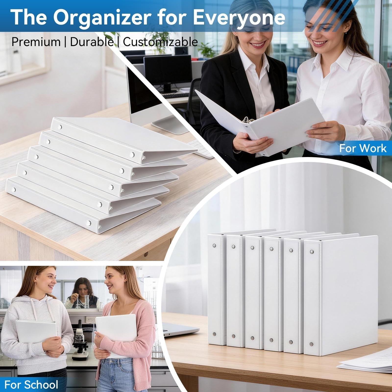 36 Pack Premium 1'' 3 Ring Binders - Large 200 Sheet Capacity, Fits 8.5x11" Pape6