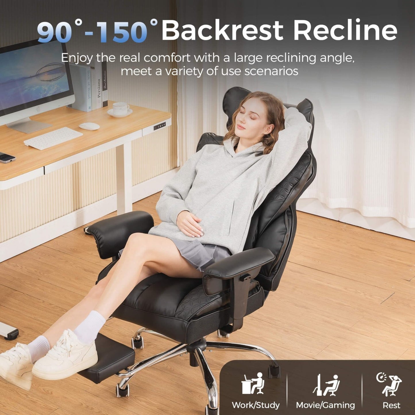Big & Tall Gaming Chair 400lbs Heavy Duty Office Chair with Footrest, Ergonomic6