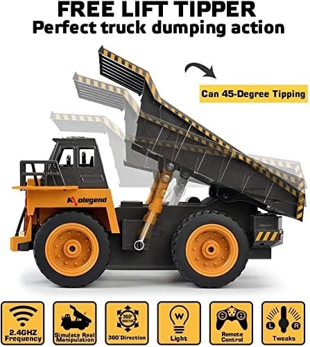 Remote Control Construction Dump Truck Toy Rechargeable Battery for Boys & Girls2