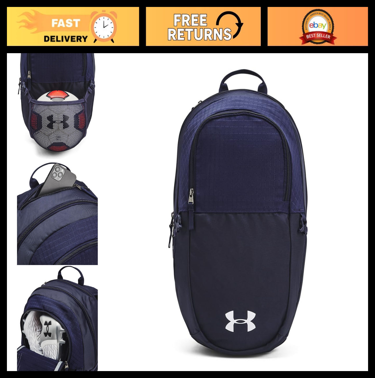 Men's All Sport Backpack   Midnight Navy/White, One Size, Durable & Stylish Desi0
