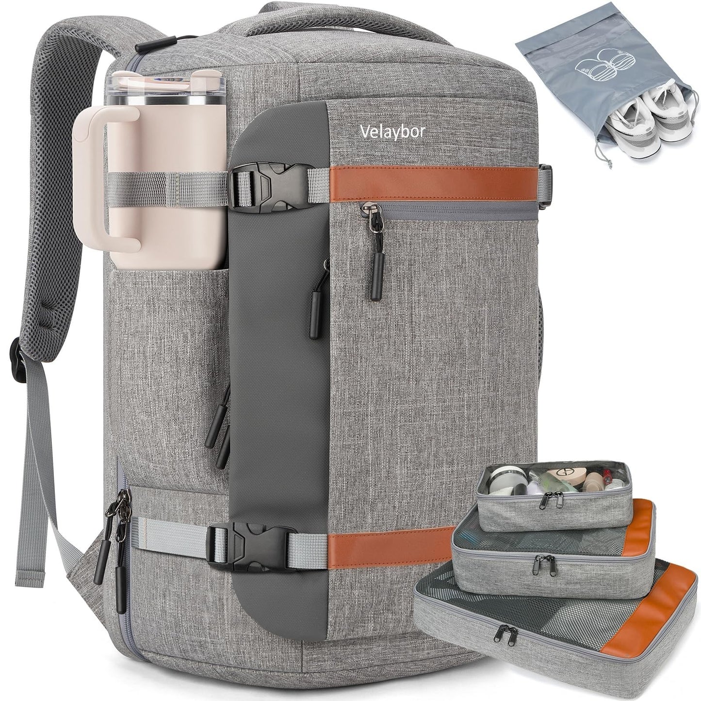 42L Travel Backpack with USB Port, TSA Approved Carry-On, Water-Resistant, Fits1