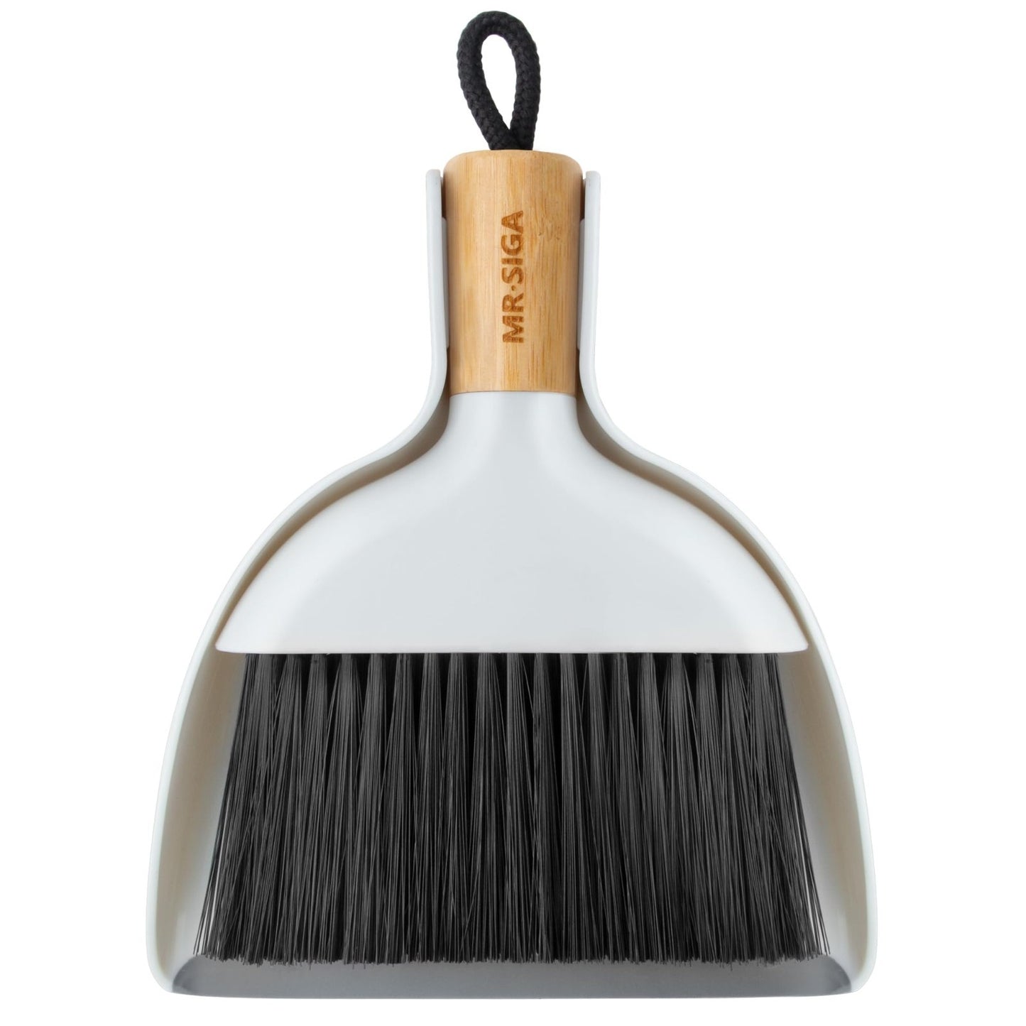 Mini Dustpan and Brush Set with Bamboo Handle - Compact Cleaning Tool, White1