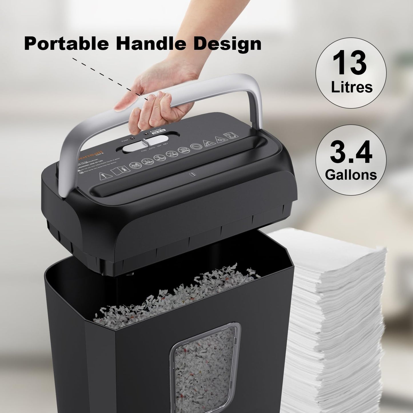 6 Sheet Cross Cut Paper Shredder for Home Office, P 4 Security, Shreds Credit Ca4