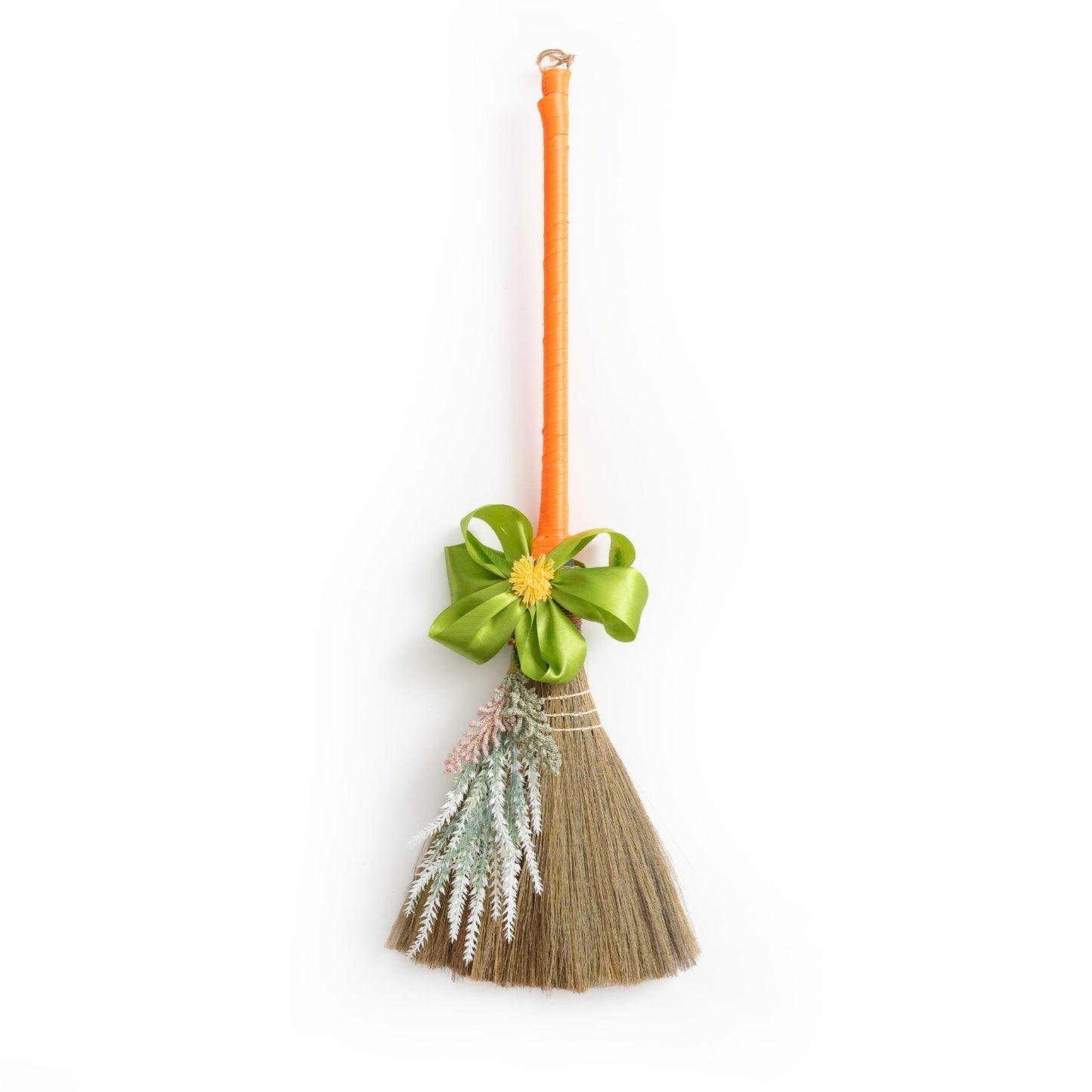 Natural Straw Broom with Wooden Handle - Indoor/Outdoor Cleaning Tool, 27.556