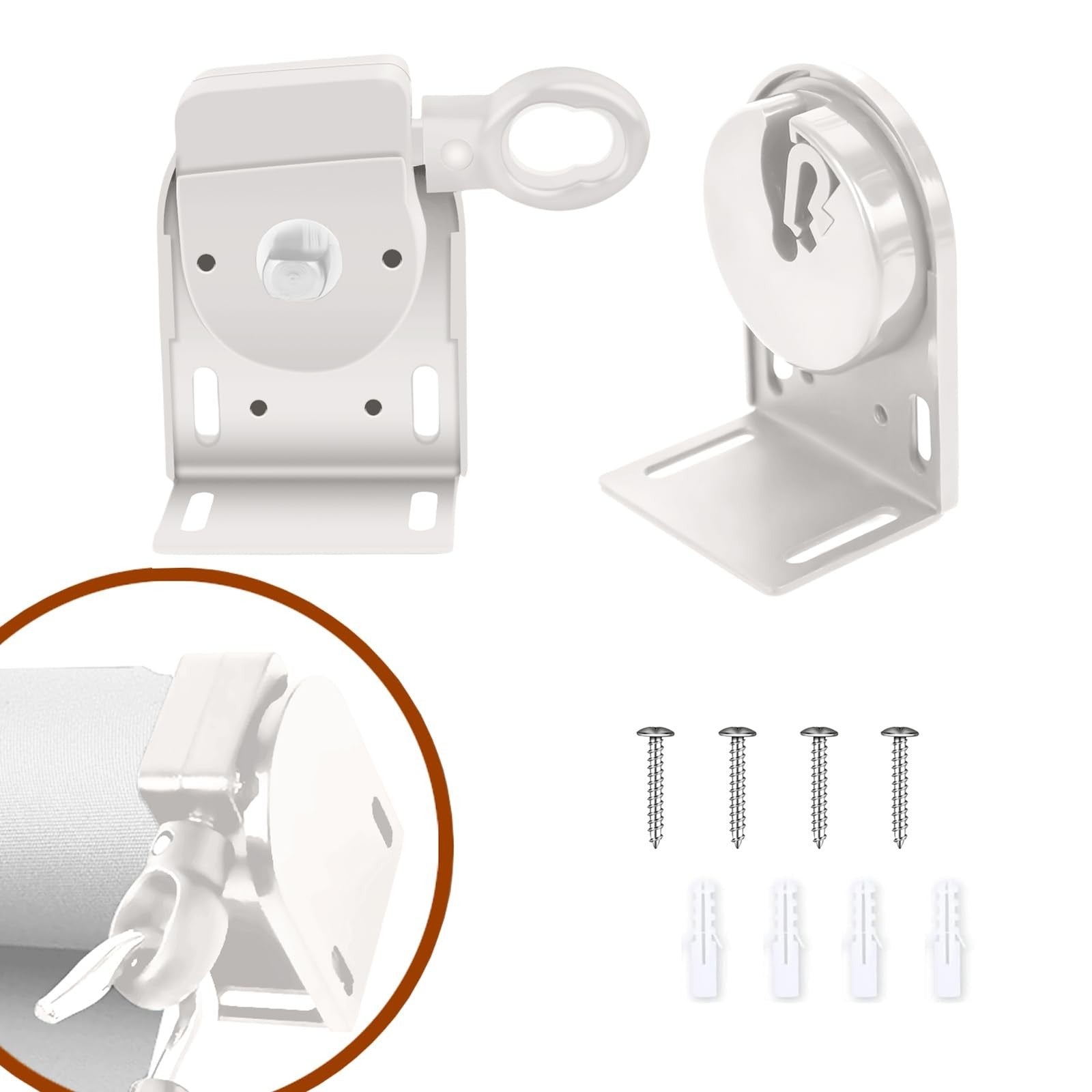 Cordless Crank Kit for Roller Blinds, Outdoor Shade Mounting Bracket, White1