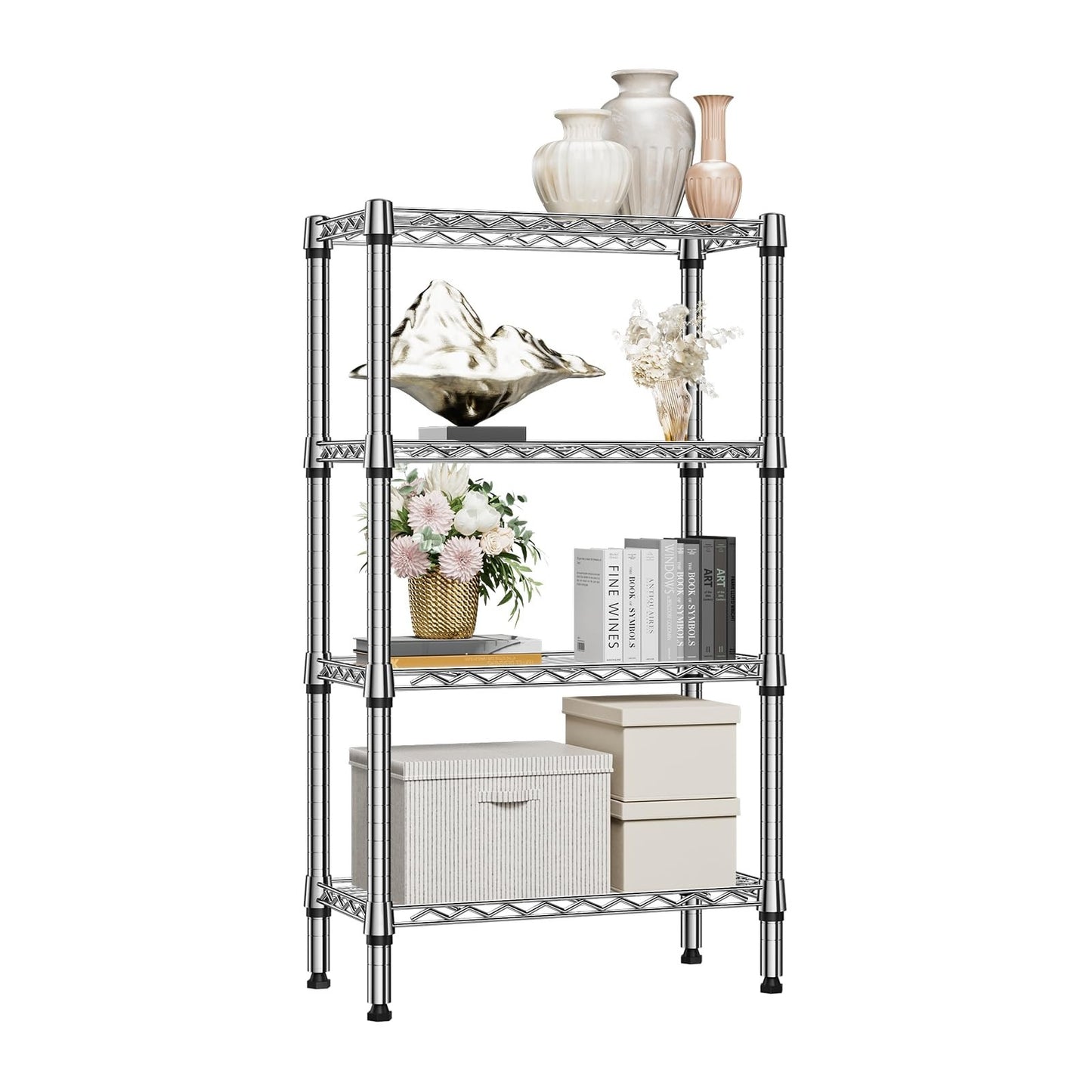 1000 lbs 4 Tier Metal Wire Storage Shelves   Garage, Kitchen, Bathroom Organizer7