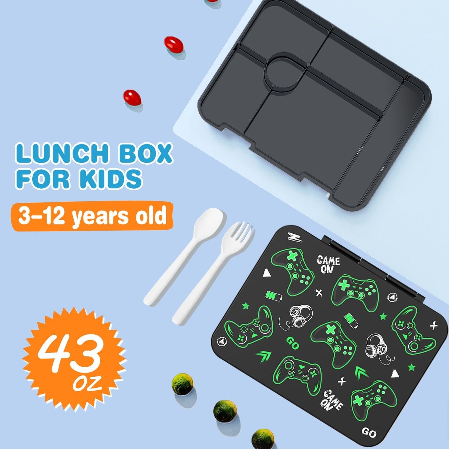 Cool Luminous Boys Backpack Set   6PCS Gamer Bag, Lunch Box & Pencil Case for Sc3