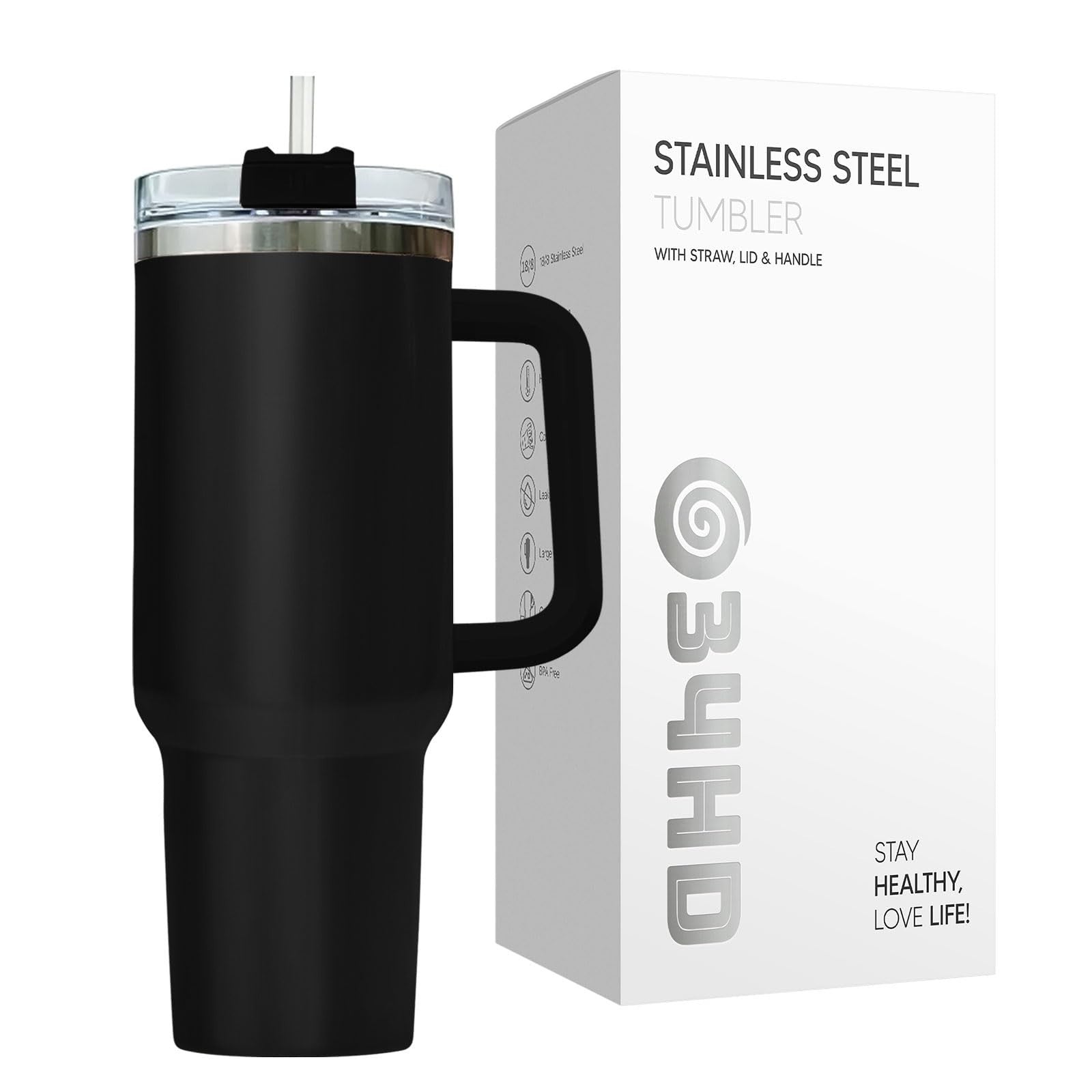 Gothic Insulated Travel Mug 40oz with Handle & Straw   Witch Themed Coffee Tumbl5