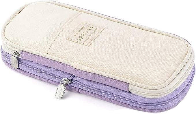 Large Storage Pencil Case Bag   Zippered Organizer Pouch for Office & Travel, Bi2