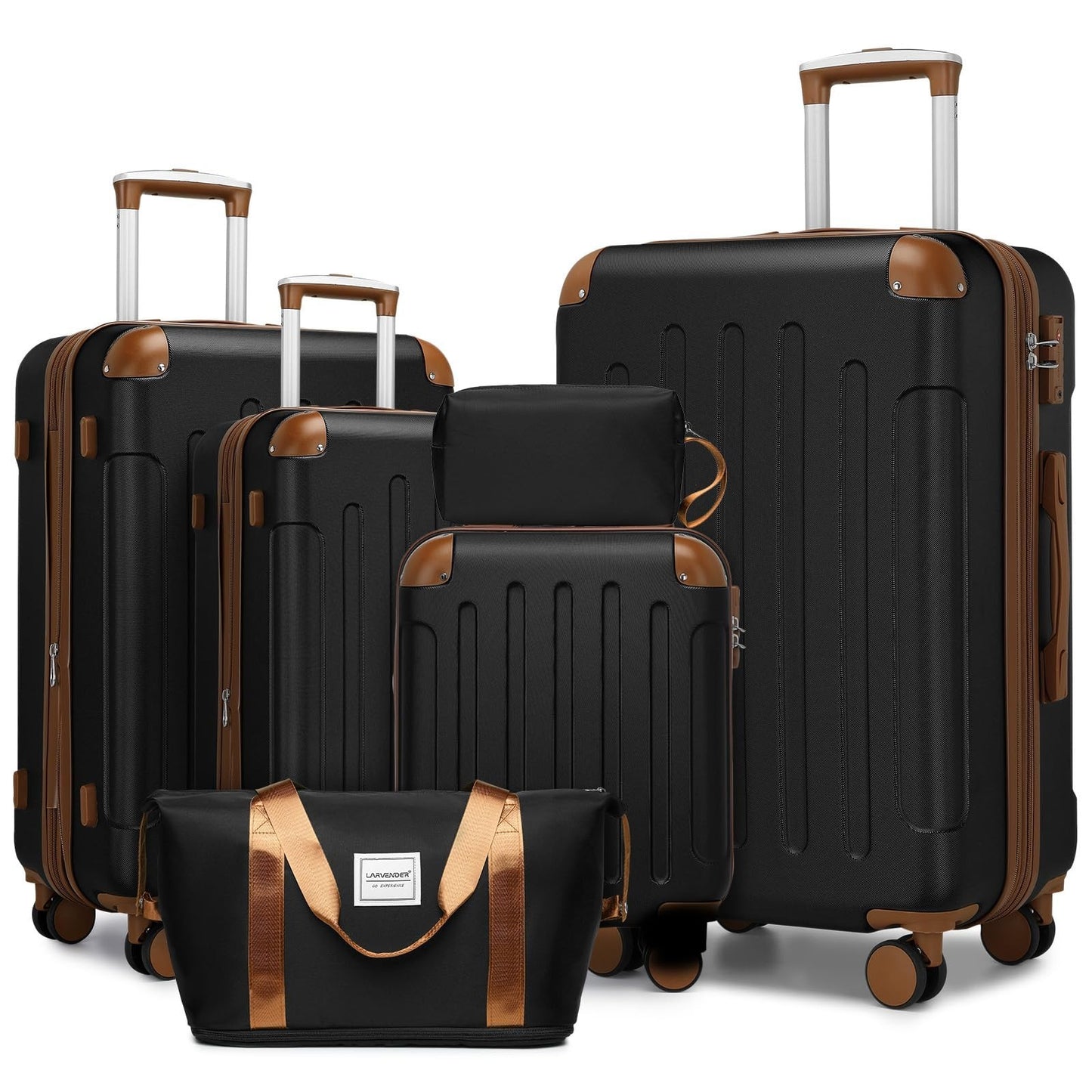 6-Piece Expandable Luggage Set, Lightweight Hardshell Suitcases, TSA Lock, 360°1