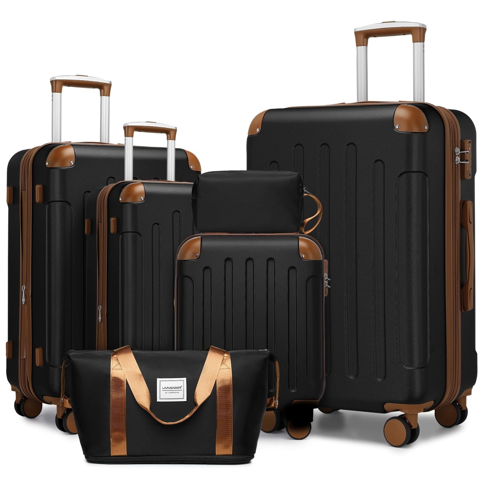 6-Piece Expandable Luggage Set, Lightweight Hardshell Suitcases, TSA Lock, 360°1
