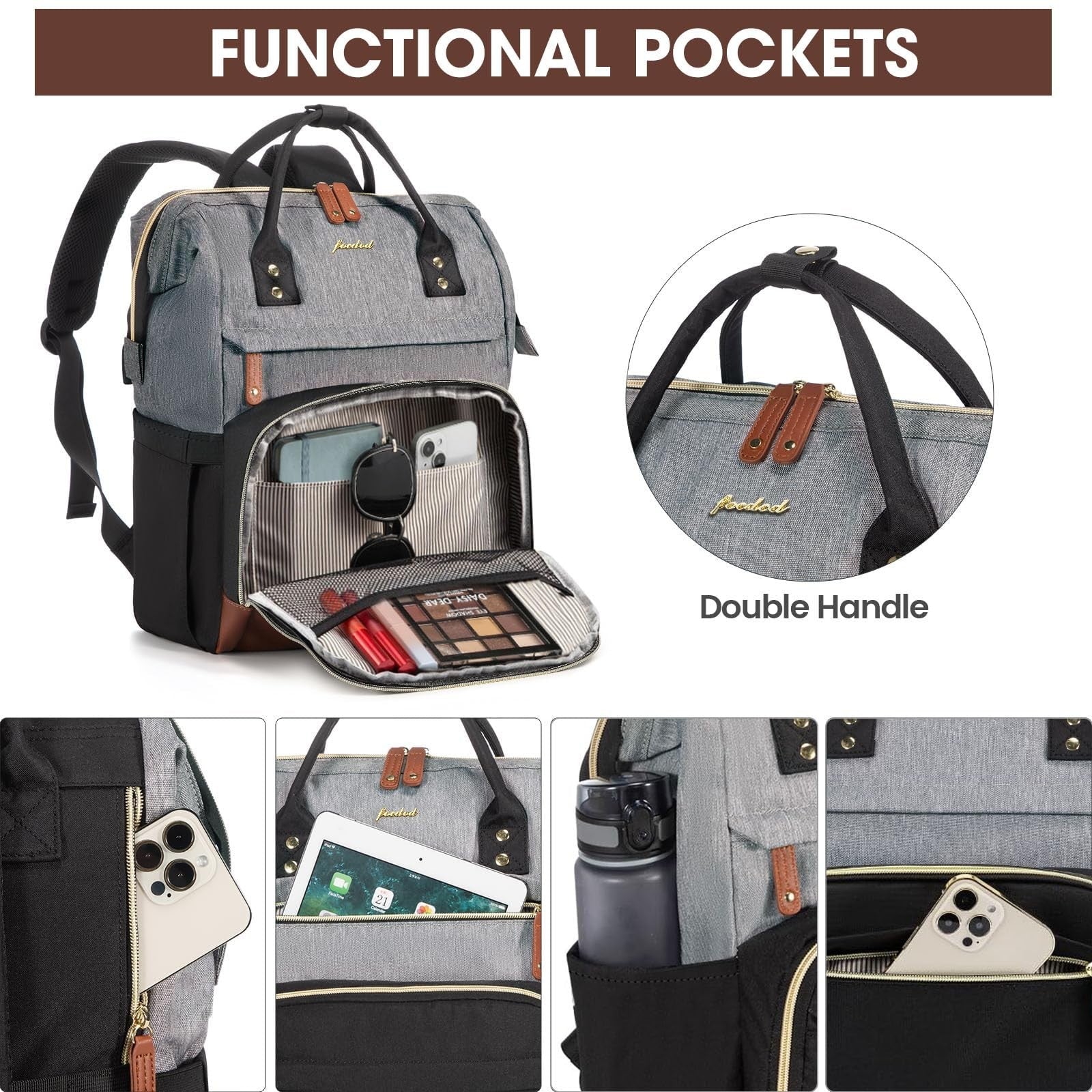 Stylish Laptop Backpack for Women   18" Travel Bag with USB Port, Anti Theft, Du4