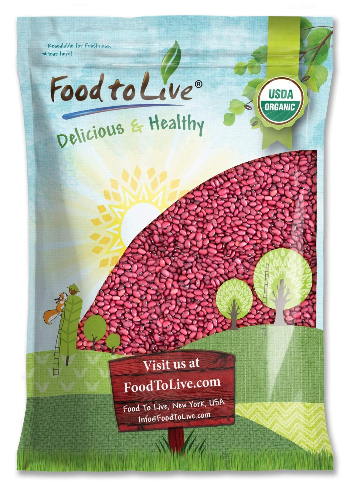 Organic Small Red Chili Beans - 10 lbs, Non-GMO, Vegan, Kosher, Bulk Dry Beans1
