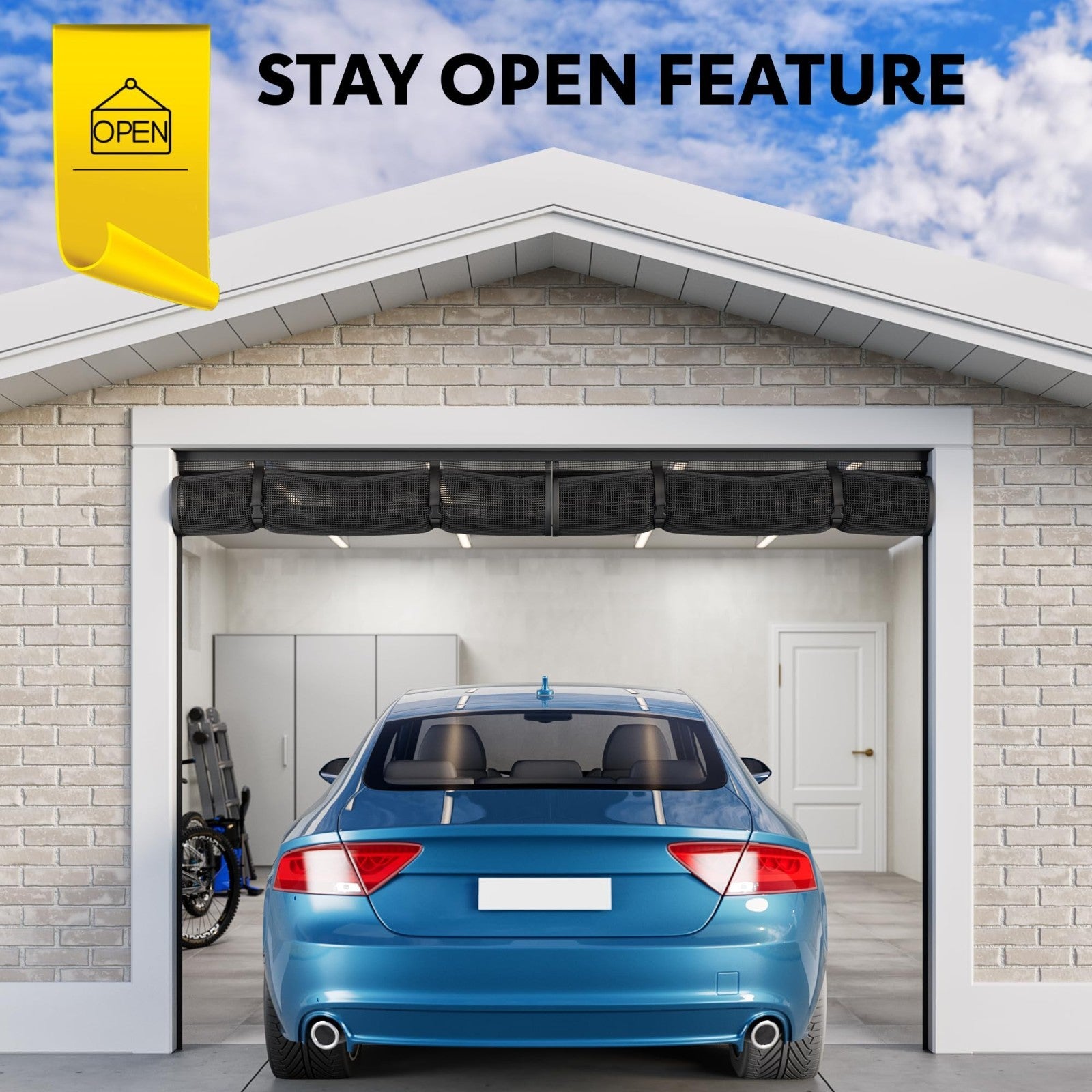 Magnetic Garage Door Screen   Heavy Duty Mesh, Pet & Kid Friendly, 9' x 7'2