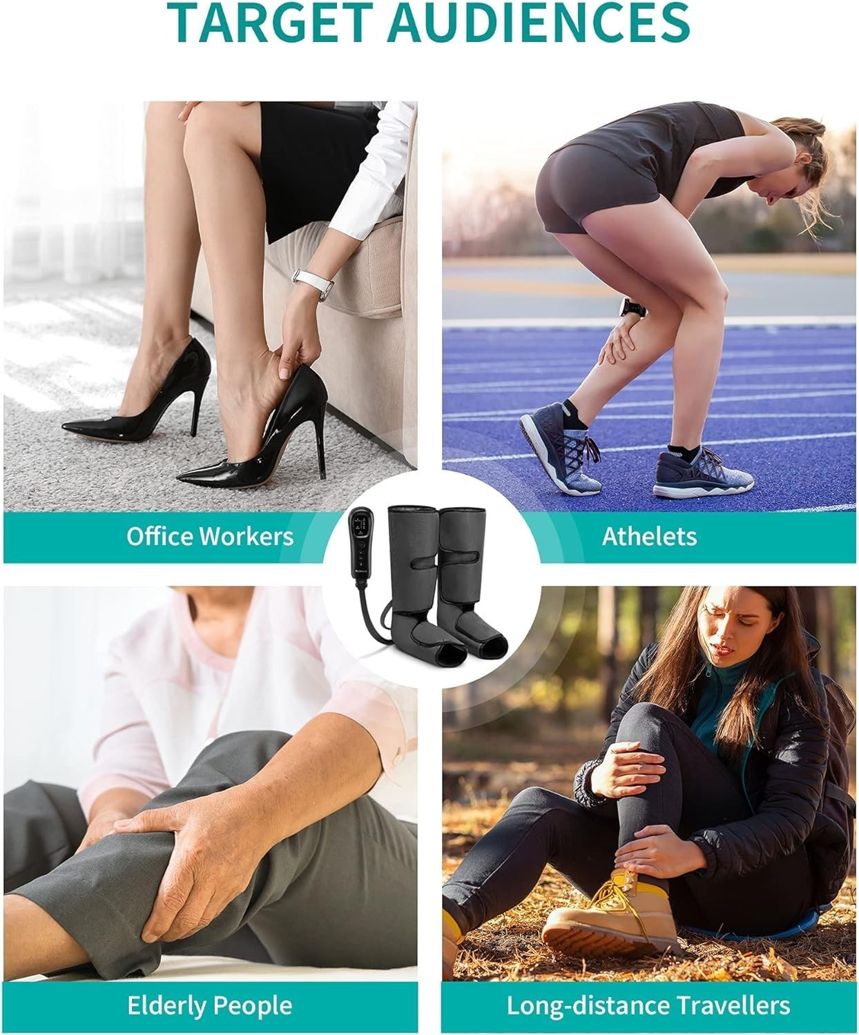 Leg Compression Massager for Circulation & Relaxation, 2 Modes, 3 Intensities, P6