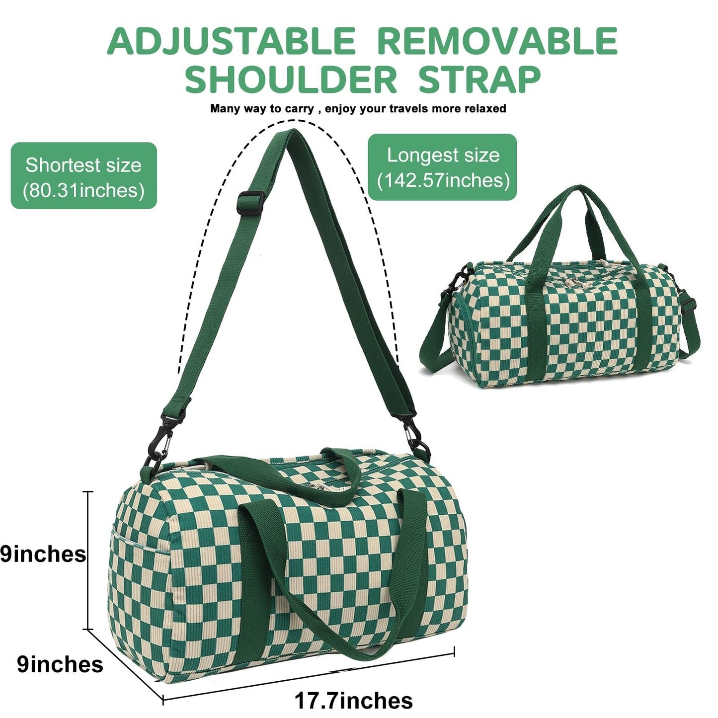 Cute Duffle Bag for Girls - Waterproof Gym Bag with Shoe Compartment & Wet Pocke7