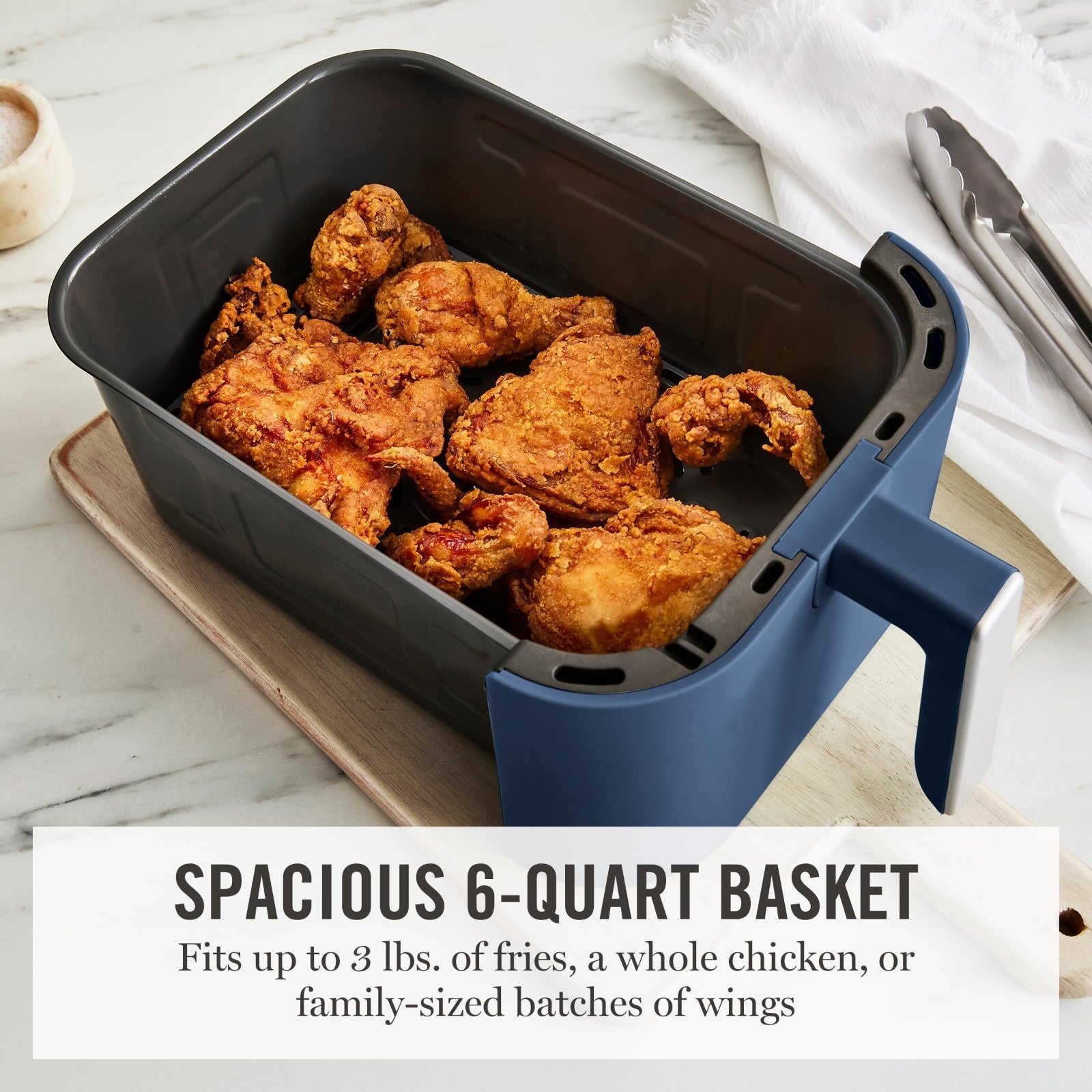 6QT Air Fryer, 6-in-1 Multi-Cooker, Bake, Broil, Roast, Dehydrate, Non-Stick Bas4