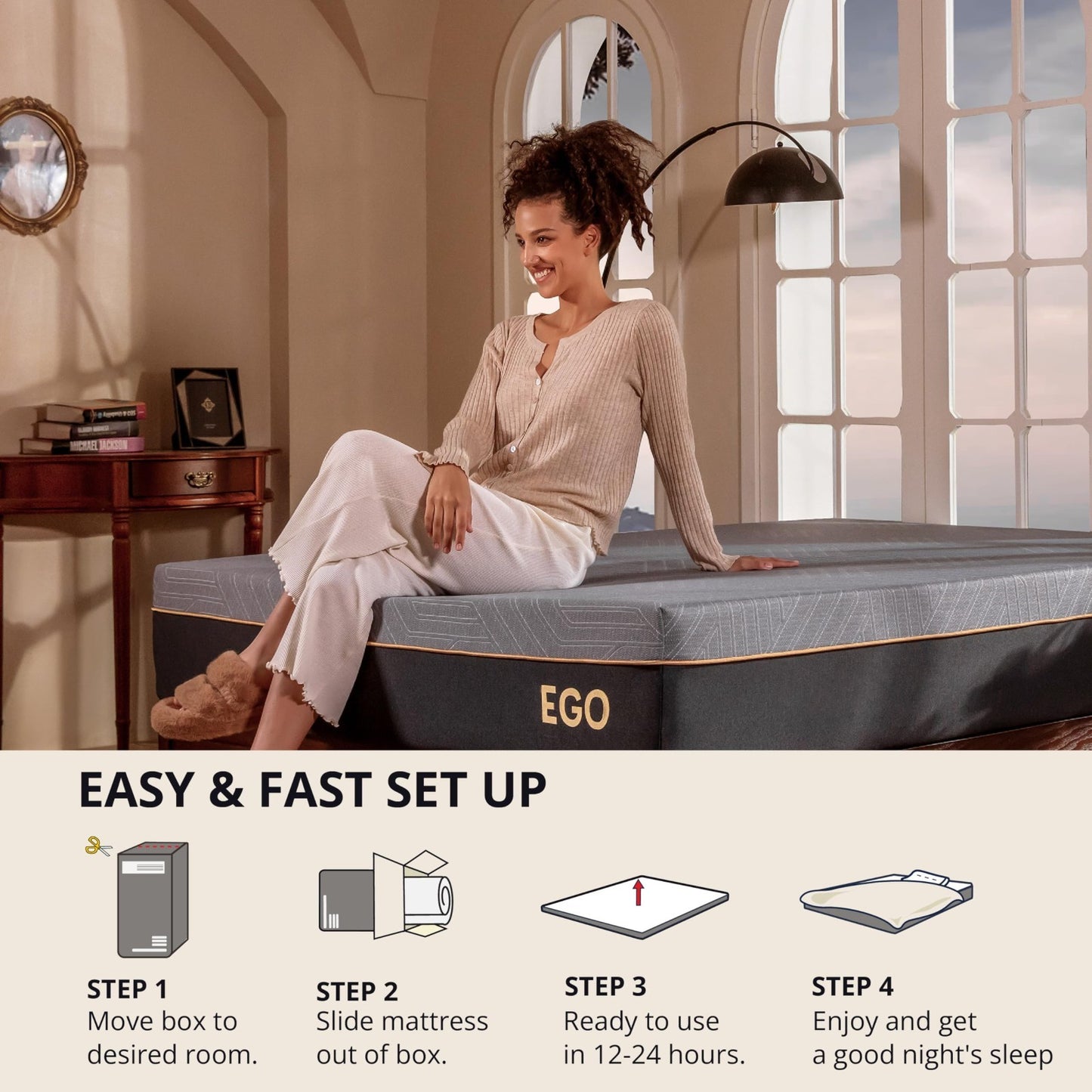 Twin XL 12" Memory Foam Mattress   Medium Firm, Copper Gel, Graphene Cover, Cert4