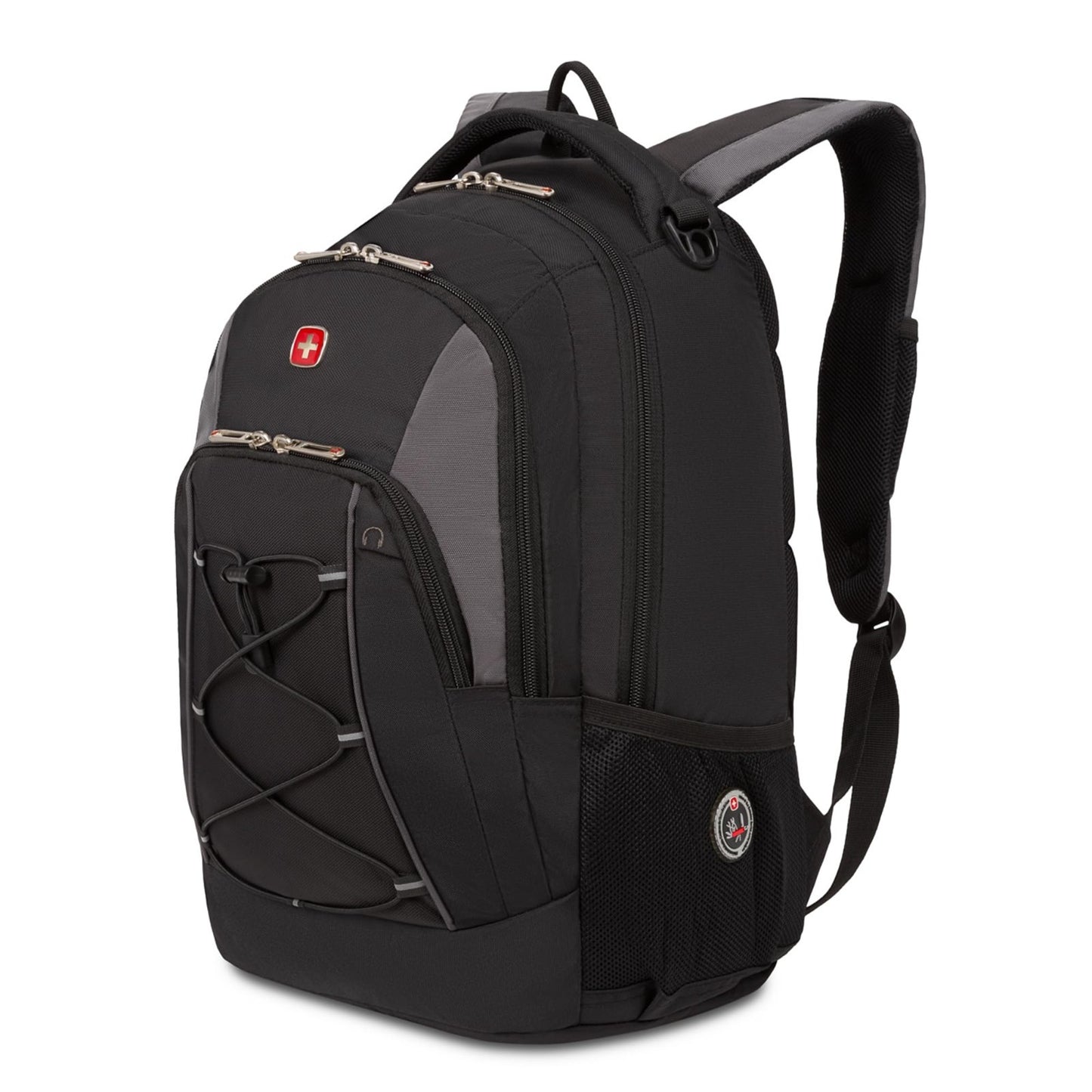Bungee Backpack 17 Inch, Black/Grey, Durable Travel Bag with Multiple Pockets0